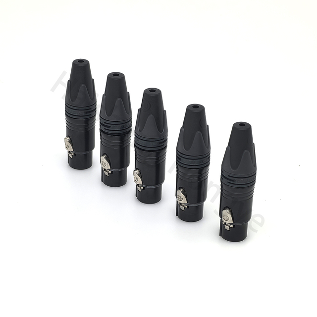 Black Plating Shell XLR 4 Pin 4Pin Male Female Plug Connector for Speaker Microphone
