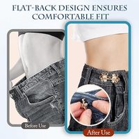 Attaches de taille ajustables pour pantalons et jeans, à dos plat, avec boutons clips, pour femmes, motif floral plaqué, style simple