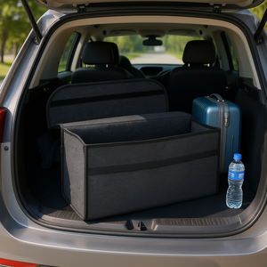 Organizador de Maletero Plegable para Auto, Contenedor de Almacenamiento de Tela No Tejida Gris, 1-3 Compartimentos para Organización Interior del Vehículo - Product Image 2