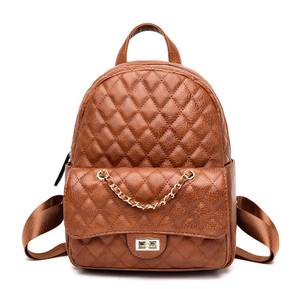New Fashion School <strong>Backpacks</strong> <strong>Satchel</strong> Women Ladies Classic-style Black Quilted Leather <strong>Backpack</strong> - Product Image 2