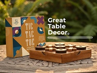 Jeu de Tic Tac Toe en Bois XO pour Table Basse Intérieure – Décoration de Salon et de Bureau, Cadeau pour Toutes les Occasions