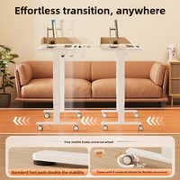 Bureau électrique relevable réversible et effaçable (88+30)*50cm avec plateau en verre trempé, poste de travail assis-debout, table de bureau et d'étude