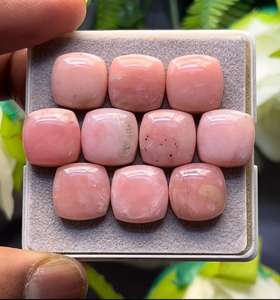 โอปอลสีชมพูธรรมชาติแบบหลังแบน ขนาด 12x12 มม. ชุด 10 ชิ้น พลอยหลวมสำหรับทำเครื่องประดับ - Product Image 6