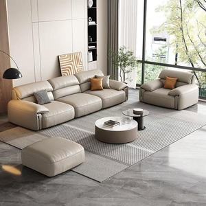 Элитный кожаный диван «Слоновье ухо» — итальянский прямой минималистичный диван премиум-класса для гостиной - Product Image 1