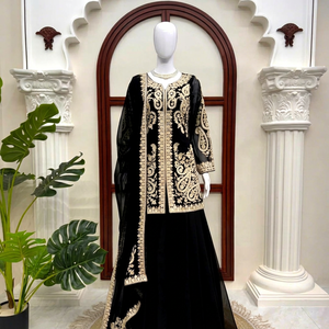 Black Embroidered <b>Abaya</b> <b>Dress</b> Women Long Sleeve Islamic Evening Outfit Middle East Formal Wear - Product Image 1