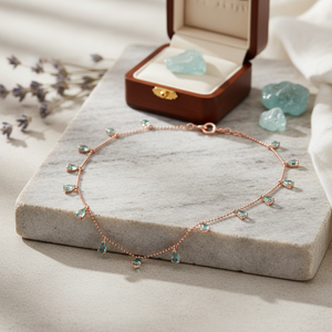 การออกแบบที่เรียบง่ายหินสีฟ้าขายส่งสร้อยคอเงิน925 Handcrafted ตุรกี - Product Image 3