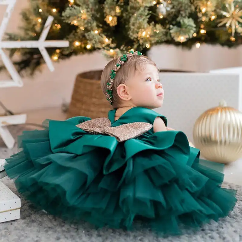 American Boutique RTS 10 colors baby pretty layered princess frock dress sequin bow backless baby girl birthday party dress