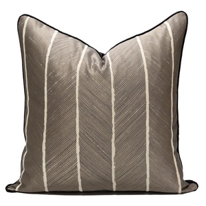 Hottest Classic Luxury Modern Square Jacquard <strong>Cushion</strong> <strong>Cover</strong> Beige Grey Black Green Pillow <strong>Covers</strong> 45x45cm <strong>50x50cm</strong> 55x55cm - Product Image 1