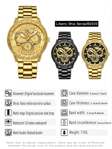 <span class=keywords><strong>Montre</strong></span> mécanique de luxe pour homme, style antique, sport, mécanisme oriental, 44 mm, aiguilles lumineuses, grand calendrier, étanche, acier inoxydable, verre 20 mm - Product Image 4