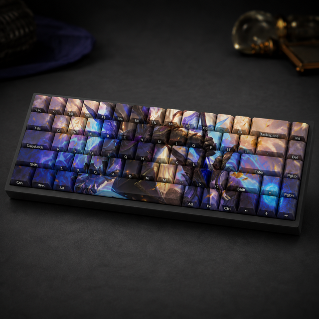 Custom LOL Victorious Aatrox 68 Key PBT Dye Sublimation Side Printed Cherry Profile Keycap Set for MX Mechanical Gaming Keyboard