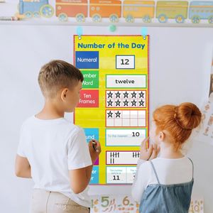 Tablero de Bolsillo Compacto de Tela para Clases de Matemáticas, Tarjetas de Aprendizaje Reutilizables, Exhibición Diaria de Números - Product Image 6