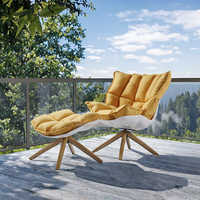 Fauteuil Lounge Moderne avec Coussin Doux, Pivotant et Réglable, Design Scandinave, Meuble de Salon pour la Maison