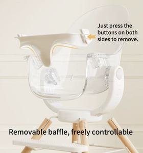 Chaise haute pivotante à 360 ° 3 en 1 pour enfants Chaise à bascule convertible avec rehausseurs en bois Plastique de qualité alimentaire pour bébés - Product Image 3