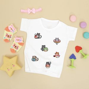 Patch thermocollant personnalisé pour vêtements, motif chat de dessin animé mignon, broderie animale à repasser - Product Image 3