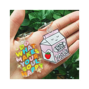The New Hot Cartoon Keyring Wholesale Custom Cute Kawaii Colourful Letter Keychain Blank Custom logo Your Own Plastic Key Chains