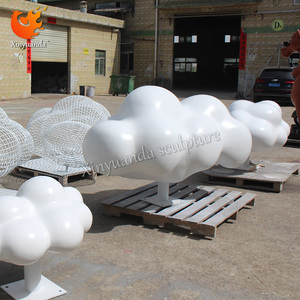 Thép không gỉ đám mây nghệ thuật điêu khắc ngoài trời Vườn sợi thủy tinh rỗng đám mây cho công viên cảnh quan vườn trang trí mô hình độc đáo - Product Image 6