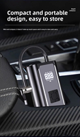Pompe à air portable sans fil pour voiture et moto, manomètre de pression des pneus 150 PSI, affichage numérique, 6000 mAh, chargement USB, avertissement d'urgence, ABS