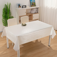 Nappe en PVC à imprimé floral blanc irisé, couleur ivoire, effet nacre, pour restaurant, rectangulaire, en rouleau