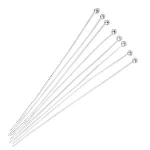 Agujas de cobre puro para bisutería, agujas en T con cabeza de bola para hacer pulseras, diseño cónico chapado en oro de 14 quilates - Product Image 3