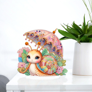 Nuevo producto, adorno de pintura de diamantes 5d, bonito Caracol bonito con paraguas, artesanías de cristal, soporte de escritorio creativo, señal para decoración del hogar - Product Image 6