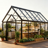 Kits de véranda en verre préfabriqués HUACAI en gros, à monter soi-même, avec structure en aluminium pour l'aménagement de patio extérieur