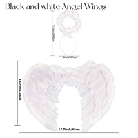 Ensemble d'ailes d'ange en plumes de luxe en gros, ailes en plumes naturelles durables et robustes pour le cosplay, les événements festifs et les spectacles théâtraux