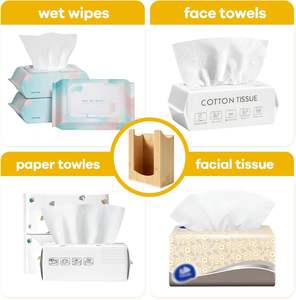 Distributeur mural en bambou naturel durable et non pliable pour lingettes humides, mouchoirs, serviettes de visage et rangement de cuisine - Product Image 2