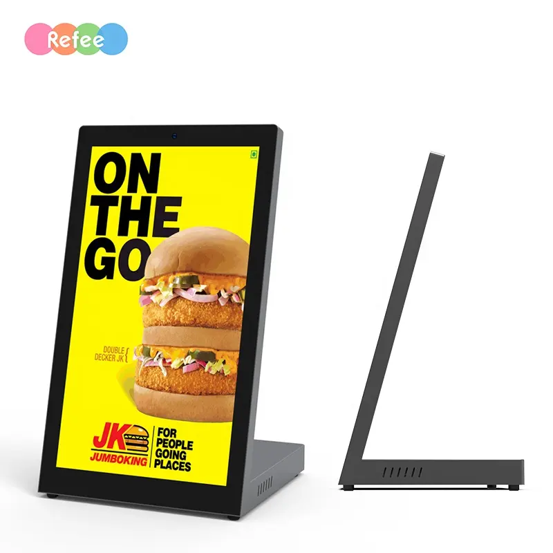 Table top publicidade varejo tela android 11 touch screen monitor digital signage display stands
