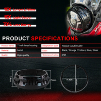 Fabricant professionnel de boîtiers de phares de 7 pouces pour Suzuki DL250, garniture de phare noir brillant, pièce de modification