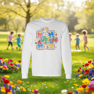 T-shirt à manches longues avec nœud Coquette Puzzle Piece pour la sensibilisation à l'autisme - Product Image 3