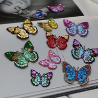 Le nouveau papillon coloré chaud paillettes patchs en gros paillettes insecte Design Applique LOGO personnalisé Patch paillettes papillon