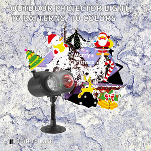 LED Projector <b>Lights</b> Outdoor Waterproof 2-in-1 Ocean Effect Holiday <b>Lights</b> 16 Patterns 10 Colors Christmas Decoration <b>Light</b> - Product Image 2