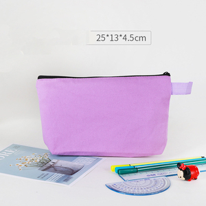 Borsa da viaggio in tela per cosmetici <span class=keywords><strong>o</strong></span> pochette per trucchi da ragazza, borsa cosmetica in tela tinta unita, borsa cosmetica in cotone bianco, disponibile ora - Product Image 3