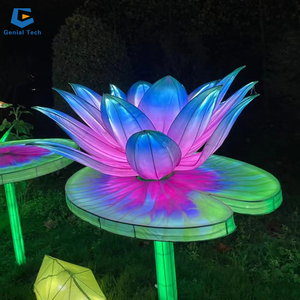 JFL-11 Speeltuin Kerst Outdoor Chinese Lotus Bloem Zijden Lantaarn - Product Image 5