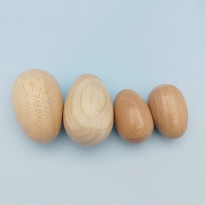 เครื่องดนตรีเคาะจังหวะออร์ฟ ไข่ไม้ธรรมชาติ หลายขนาด สำหรับเด็กเล่น ขายส่ง - Product Image 2