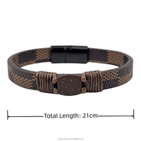 Bracelet intelligent NFC en cuir de noix de coco avec boucle magnétique, contrôle d'accès professionnel RFID 13,56 MHz, OEM/ODM, bracelet cadeau NFC