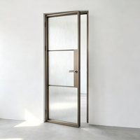 Puerta Exterior Residencial de Hierro Francés Moderno con Rejilla de Vidrio