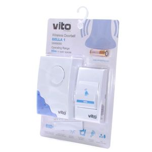 Timbre Inalámbrico Vito con Sonido de 75dB para Interiores, con Botón de Presión y Soporte de Pared - Product Image 3