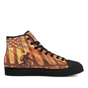 Chaussures en toile à tige haute personnalisées, OEM ODM, imprimées, tendance pour filles, faible MOQ, chaussures de skate personnalisées pour hommes - Product Image 4