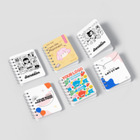 Cuaderno Personalizable al por Mayor A7 con Espiral, Diseño de Dibujos Animados, Mini Libreta Portátil de 50 Hojas Rayadas, Pequeño Bloc de Notas para Estudiantes como Regalo
