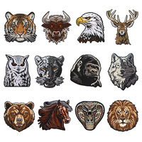 Animaux Sauvages Réalistes Symbole de Force et de Sauvagerie Patchs Brodés à Coller sur Tissu