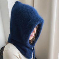 Nuevo invierno cálido y suave Faux Mink Fur Knit Pullover Hat Link Bufanda y Head Beanies Elegante nuevo diseño