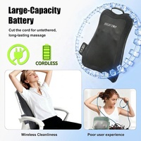 Coussin de massage dorsal avec pétrissage et chauffage intégral du dos, rechargeable 2200 mAh, ultra fin, pour la maison, le bureau et la voiture