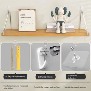 Étagères flottantes réglables en bois MDF Supports de rangement muraux de <span class=keywords><strong>cuisine</strong></span> adaptés aux enfants pour la literie Unités de présentation de la salle de bain <span class=keywords><strong>Cuisine</strong></span> à domicile - Product Image 4