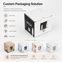 Caja Rígida Corrugada de Materiales Reciclados al por Mayor, Impresión Personalizada, con Relieve UV, Antichoque, para Empaque de Tazas y Jarras de Café, Bajo MOQ