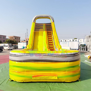 Commercial grade backyard party bounce house inflatable fire wave water <b>slide</b> with <b>pool</b> for kids - Product Image 4