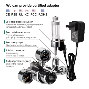 Nouveauté UUIDEAR Système de régulateur de CO2 à double manomètre en acier inoxydable pour aquariums plantés, respectueux de l'environnement W21.8 - Product Image 2