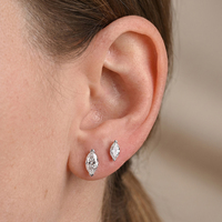 Boucles d'oreilles clous classiques en moissanite taille marquise 1ct 2ct VVS certifiées GRA en argent sterling 925 hypoallergéniques pour anniversaire