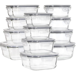 Eco-Friendly Glass Food Container with Snap Locking Lid for Kitchen Organization for Lunch <b>Box</b> Storage or Present Giving - Product Image 1