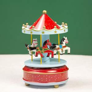 Navidad Merry Go Round Carrusel Caja de música Decoración de Año Nuevo Adorno Regalos empaquetados para cumpleaños Vacaciones - Product Image 4